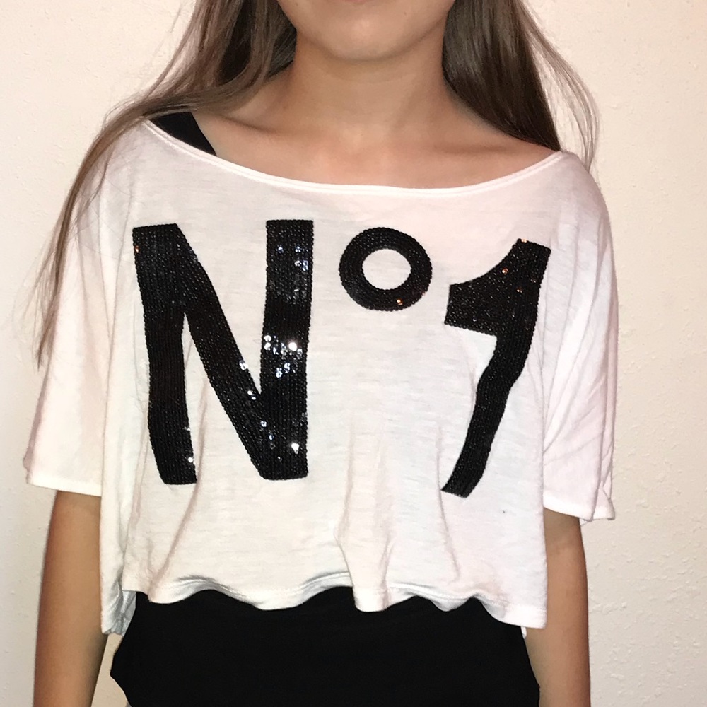 Sequined off the shoulder crop top M / L - Picture 4 of 4